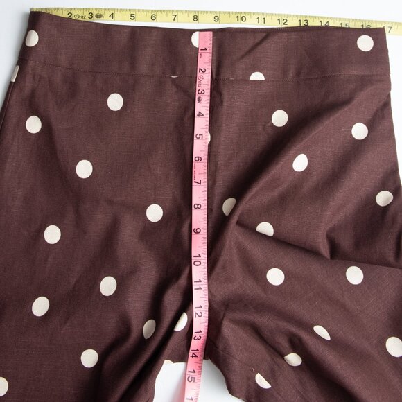 Sezane Camillo Trousers Polka Dot Pants Wide Leg Ecru Chocolate Brown Sz 42 New - Picture 8 of 8